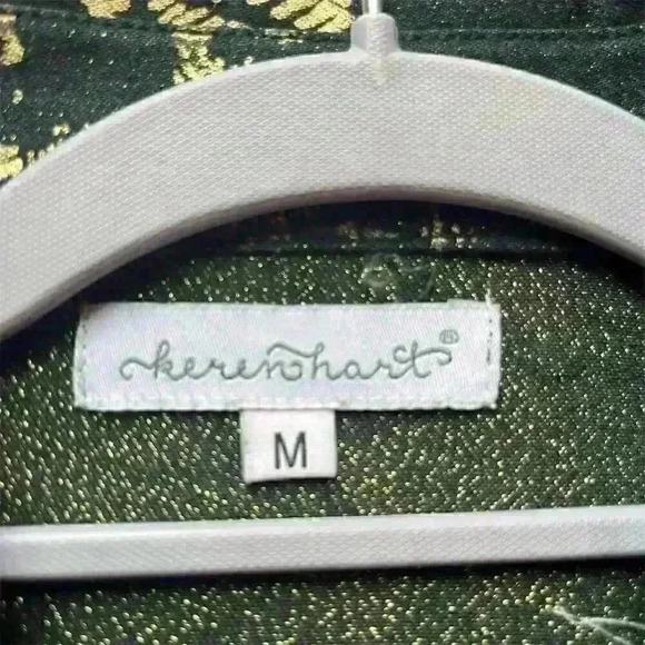 Keren Hart Women's Floral Embellished Jacket Black Gold Size M - Picture 2 of 7